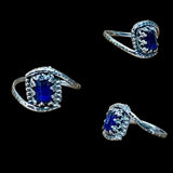 Blue Sapphire sterling Silver Ring size 8 1/2”      $60