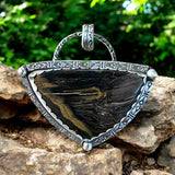 Petrified Wood ( Tom Miner ) Sterling Silver Pendant      $75