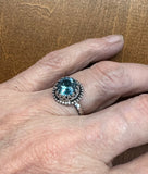 Blue Topaz Sterling Silver Ring SIZED TO ORDER.    $65