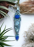 Rutilated Quartz and Kyanite Sterling Silver Pendant.    $65