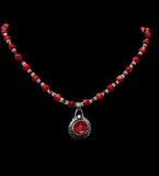 Carved Coral Sterling Silver Pendant and Matching Coral Necklace.     $55