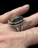Fossilized Wooly Mammoth Tooth Sterling Silver Ring SIZED TO ORDER.    $60