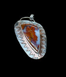 Agate Sterling silver And Copper Flame large Pendant.        $80
