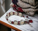 Quartz and Crystal Sterling Silver Bracelet .       $55