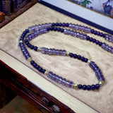 African amethyst beaded necklace.    $55