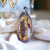 Cold Mountain Jasper sterling silver pendant .    $70
