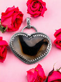 Montana Agate Heart Sterling Silver Pendant.    $85