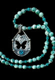 Apatite Butterfly Sterling Pendant and Gemstone necklace set.         $65