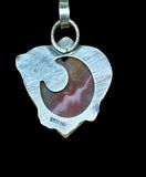 Seam Agate Heart Sterling Silver Pendant.   $70