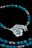 Apatite Gemstone Necklace and Sterling Silver Pendant set.    $ 70