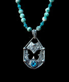 Apatite Butterfly Sterling Pendant and Gemstone necklace set.         $65