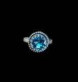 Blue Topaz Sterling Silver Ring SIZED TO ORDER.    $65