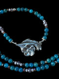 Apatite Gemstone Necklace and Sterling Silver Pendant set.    $ 70