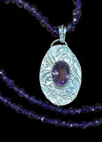 Amethyst Sterling Silver Pendant and Gemstone Necklace Set       $75