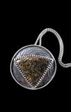 Fossilized Dinosaur Bone sterling silver pendant and chain   $90
