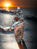 Laguna Agate and carnelian sterling silver pendant.    $70