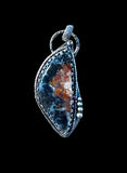 Black Plume Agate Sterling Silver Pendant.    $80