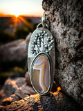 Carnelian Wild Flower  Sterling silver pendant     $65