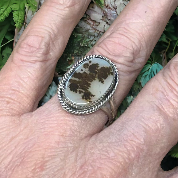 Scenic Agate Sterling Silver RING SIZED TO ORDER.     $50