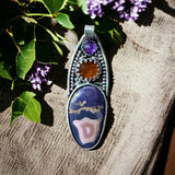 Purple Passion (Parcelas Agate) Kyanite and Amethyst Sterling Silver Pendant.    $80