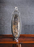 Fossilized Dinosaur Bone Sterling Silver Pendant.    $85