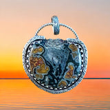 Moss Agate Sterling Silver Pendant.      $75