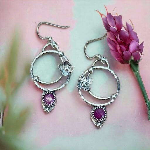 Ruby Sterling Silver earrings.  $50