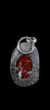 Red Plume Opal Wood Sterling Silver Pendant     $80