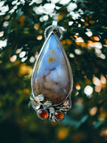 Polka Dot Agate Sterling Silver Pendant.   $75