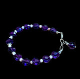 African Amethyst and Pink Peruvian Opal Sterling Silver Bracelet.   $50