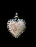 Pink Centipede Coral heart sterling silver pendant .     $75