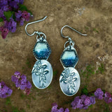 Fluorite sterling silver Earrings.  $45