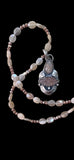 Carved  Grey Moonstone Pendant and matching necklace set $75