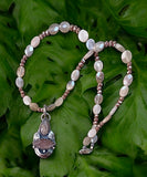 Carved  Grey Moonstone Pendant and matching necklace set $75