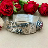 Pink Sapphire Sterling Silver Cuff Bracelet       $95