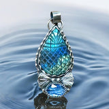 Carved Labradorite Sterling  Silver Pendant.      $70