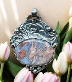 Youngite Sterling Silver Floral Pendant.  $75