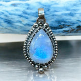 Rainbow Moonstone Sterling Silver Pendant.   $60
