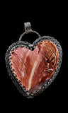 Red Howardite Heart Sterling Silver Pendant   $85
