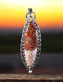 Plume Opalized Wood Sterling silver pendant.  $80