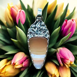 Carnelian Floral Sterling Silver Pendant.    $65