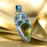 Citrine Daffodil Sterling Silver Pendant.   $75