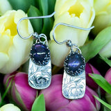 Purple Labradorite Sterling Silver Earrings.    $50