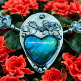 Labradorite Heart Pendant and matching necklace set.       $90