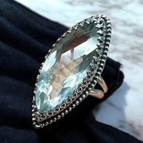 Quartz Large Sterling Silver Statement Ring SIZED TO ORDER    $65