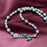Sterling Silver Flower and Kyanite Pendant and matching rose quartz necklace     $80