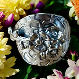Sterling silver Flower Ring SIZED TO ORDER  $85