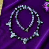 Amethyst and Jade Sterling Flower necklace set.      $80