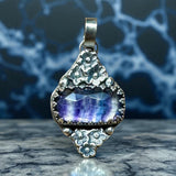 Fluorite and Flowers Sterling Silver Pendant.    $75