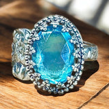 Zircon Floral Sterling silver ring SIZED TO ORDER.     $75